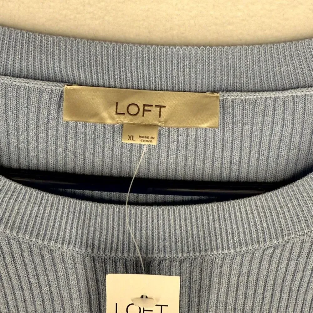 Loft Light Blue Sweater with Gold Buttons Womens Size XL NEW WITH‎ TAGS - Picture 2 of 10